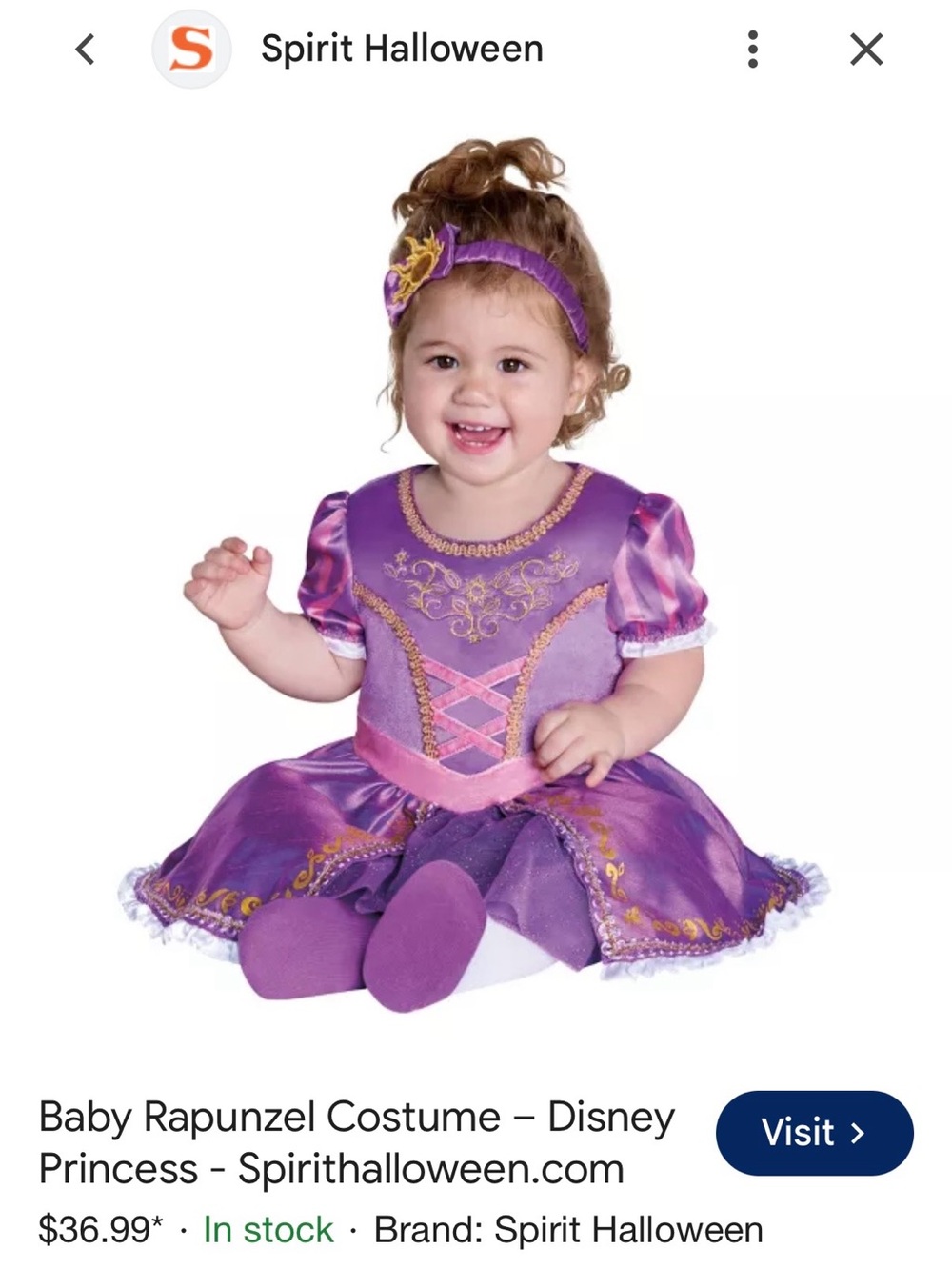 Spirit Purple Rapunzel Toddler Princess Dress with Gold Accents